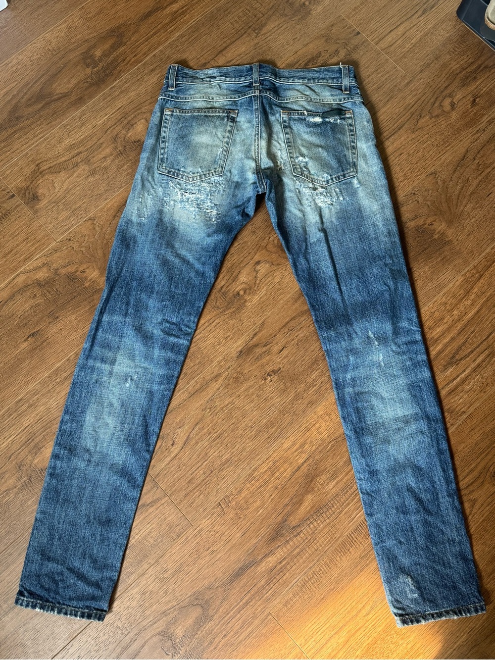 Dolce & Gabbana Men's Distressed Blue Jeans - Classic Slim Fit IT 46 - Picture 7 of 9